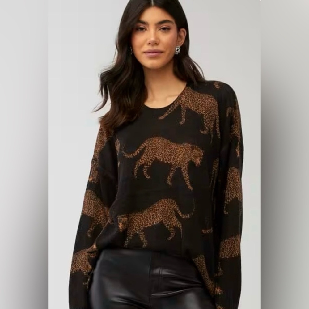 Show Me Your Mumu “Bonfire” Sweater in Dancing Leopards, XS